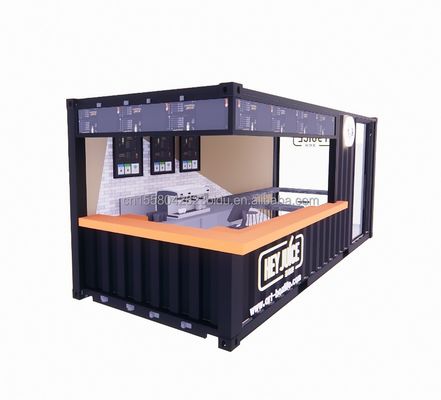 Long Beach Container Coffee Bar Uitbreidbare Container Bar met aangepaste kleur en muur 50/75/100mm Wave Sandwich Panel