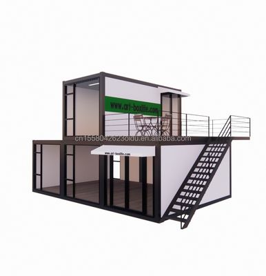 Modern ontwerp 40ft luxe prefabricated container huizen met aluminium alloy ramen en modern leven