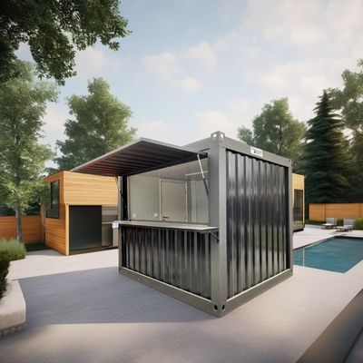 Staalstructuur Frame Gelast Moderne Design Stijl 20ft Eenvoudig en luxe Tuinhuis Vlak Verpakking Geassembleerde Container Mobiele Huis