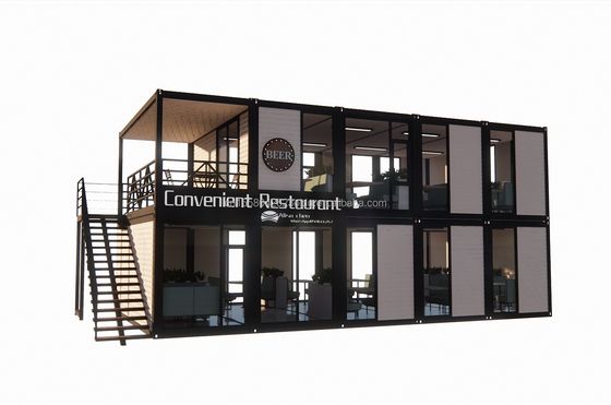 Opvouwbaar Draagbaar Afneembaar 20ft 40ft Modulair Woon Container Huis Met Aluminium Alloy Vensters Voor Bouwplaats