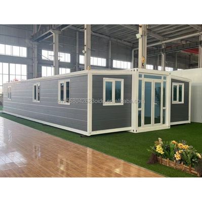 Gepersonaliseerde kleur 40ft 20ft Prefab Container Huis 3 slaapkamers Verplaatsbaar Opvouwbaar Uitbreidbaar Stalen Sandwich Panel Buiten