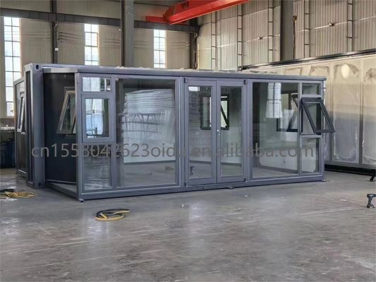 Gepersonaliseerde kleur 40ft 20ft Prefab Container Huis 3 slaapkamers Verplaatsbaar Opvouwbaar Uitbreidbaar Stalen Sandwich Panel Buiten