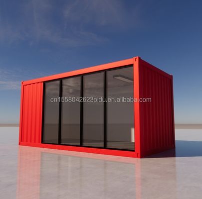 Hotel 20 ft vouwbaar container huis studio 2 verdieping prefab vouwbare container kantoor gemaakt van gegalvaniseerd stalen buiging 180g