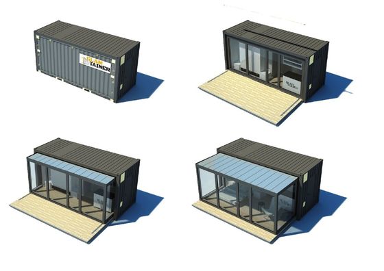 2 slaapkamers Uitbreidbaar Container Huis Prefab Steel Modulaire Tiny Home voor buiten in aangepaste kleur en 20ft of 40ft Grootte