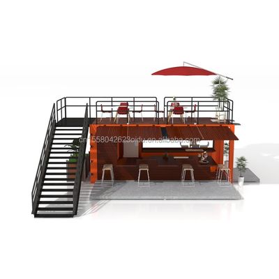 Gegalvaniseerde stalen vierkantbuizen Containerhuizen 20ft Custom Flat Packaging Quick Installation Houten container Prefab huis Tuin kantoor