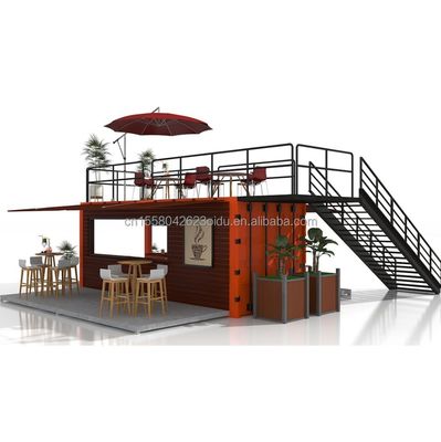 Gegalvaniseerde stalen vierkantbuizen Containerhuizen 20ft Custom Flat Packaging Quick Installation Houten container Prefab huis Tuin kantoor