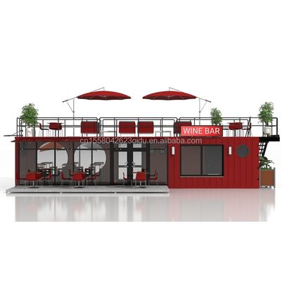Gegalvaniseerde stalen vierkantbuizen Containerhuizen 20ft Custom Flat Packaging Quick Installation Houten container Prefab huis Tuin kantoor