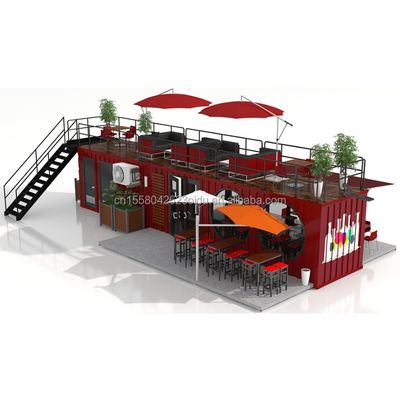 Gegalvaniseerde stalen vierkantbuizen Containerhuizen 20ft Custom Flat Packaging Quick Installation Houten container Prefab huis Tuin kantoor