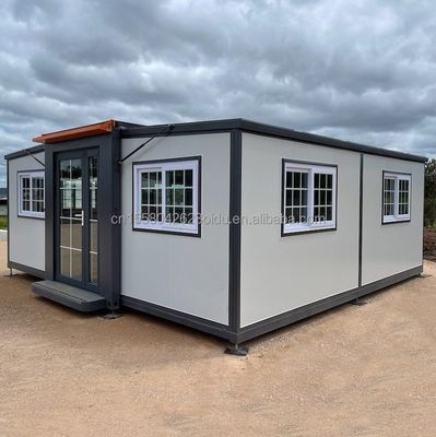 Hoofdstructuur Gegalvaniseerde stalen vierkantbuizen Prefabricated Tiny Container House in aangepaste kleur voor buitenwonen