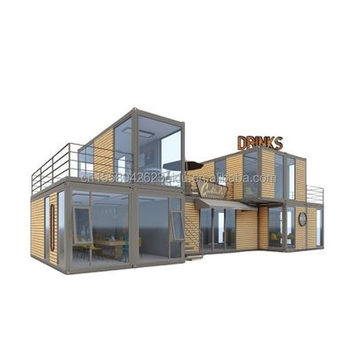 Modern ontwerp 20ft of 40ft Food Bar Cafe Supermarkt Store Container Store Aanpasbaar Vlak Pakket Prefab huis