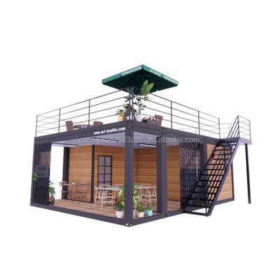20 voet houten luxe tuin studio flat pakket assemblage 2 slaapkamer container mobiel huis met aluminium alloy ramen