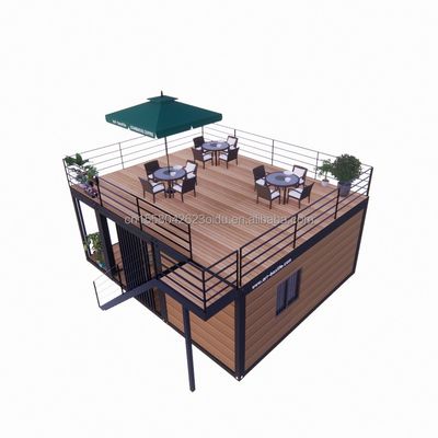 20 voet houten luxe tuin studio flat pakket assemblage 2 slaapkamer container mobiel huis met aluminium alloy ramen