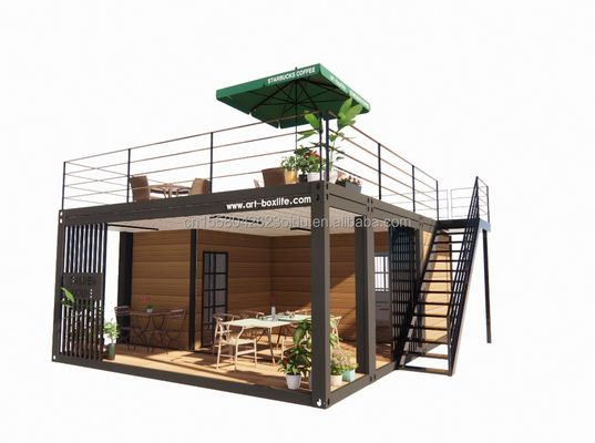 20 voet houten luxe tuin studio flat pakket assemblage 2 slaapkamer container mobiel huis met aluminium alloy ramen