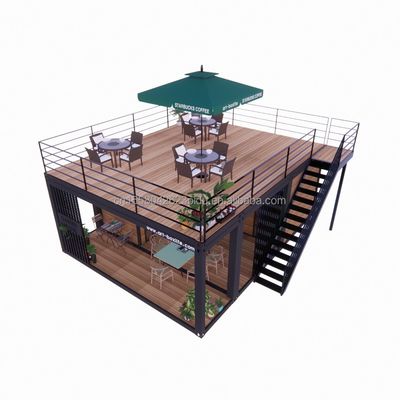 20 voet houten luxe tuin studio flat pakket assemblage 2 slaapkamer container mobiel huis met aluminium alloy ramen