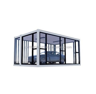 Gepersonaliseerde kleur 20ft container auto tentoonstellingszaal geprefabriceerd huis vouwbaar aluminium legering gehard glas mobiele winkel