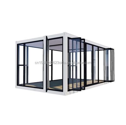 Gepersonaliseerde kleur 20ft container auto tentoonstellingszaal geprefabriceerd huis vouwbaar aluminium legering gehard glas mobiele winkel