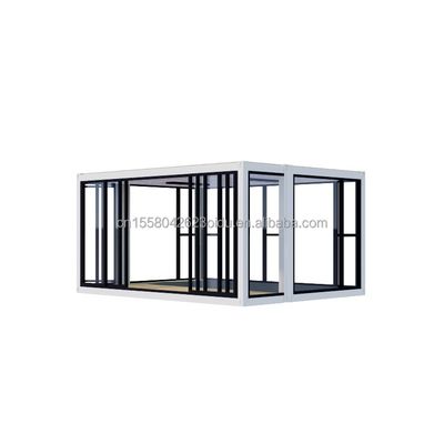 Gepersonaliseerde kleur 20ft container auto tentoonstellingszaal geprefabriceerd huis vouwbaar aluminium legering gehard glas mobiele winkel