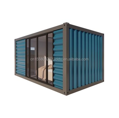 Hotel geassembleerd flat-pakket 20ft container mobiele huis frame sandwich paneel en luxe prefab huis met korting