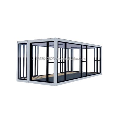 Gepersonaliseerde kleur 20ft container auto tentoonstellingszaal geprefabriceerd huis vouwbaar aluminium legering gehard glas mobiele winkel