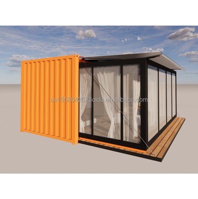 Wand 50/75/100mm Wave Sandwich Panel Luxe Modulair Draagbaar Prefab Containerhuis met toilet Modern Hotel Design