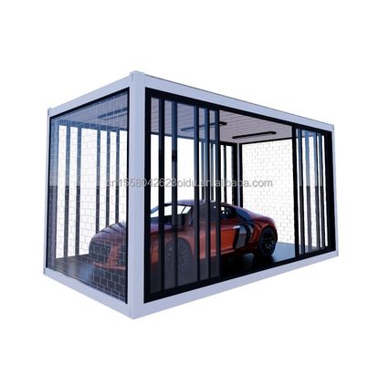 Crystal Glass Shop Design 20ft mobiel geprefabriceerd huis met gegalvaniseerd stalen buigwerk 180g en aluminium-alloy ramen