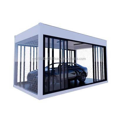Crystal Glass Shop Design 20ft mobiel geprefabriceerd huis met gegalvaniseerd stalen buigwerk 180g en aluminium-alloy ramen