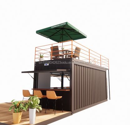 10ft 20ft Twee verdiepingen Pop-up Container Bar ontworpen met Modern Design Style en Aluminium Alloy Windows