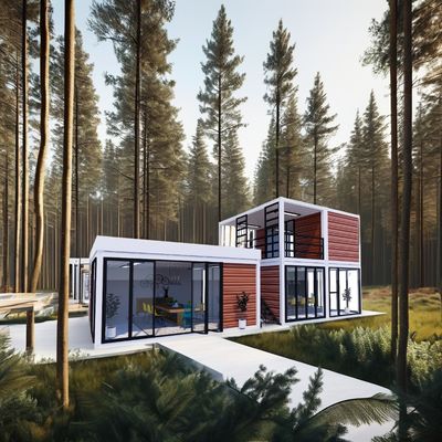 20ft Draagbare Kiosk Gemodificeerd Prefab Modulaire Koffieshop Verzending Container Bar klein huisje 3 slaapkamers ontworpen voor Hotel