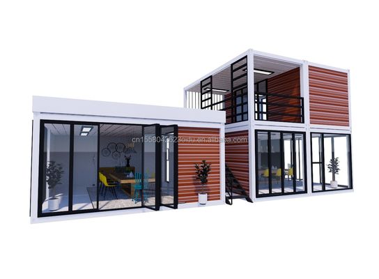 20ft Draagbare Kiosk Gemodificeerd Prefab Modulaire Koffieshop Verzending Container Bar klein huisje 3 slaapkamers ontworpen voor Hotel