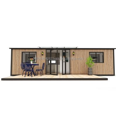 Modern ontwerp geprefabriceerd houten containerhuis uitbreidbaar kantoor met stalen frame en gegalvaniseerd stalen buigwerk 180g
