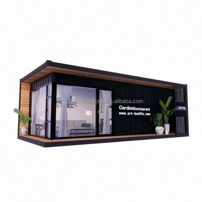 Modern ontwerp geprefabriceerd houten containerhuis uitbreidbaar kantoor met stalen frame en gegalvaniseerd stalen buigwerk 180g