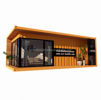 Modern ontwerp geprefabriceerd houten containerhuis uitbreidbaar kantoor met stalen frame en gegalvaniseerd stalen buigwerk 180g