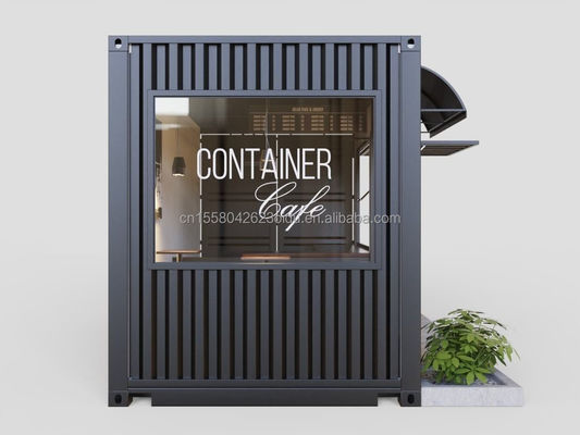 Prefab sandwichpaneelcontainer restaurant 20ft 40ft modulair huis huizen voor aangepaste mobiele verzending bar in koffiewinkels