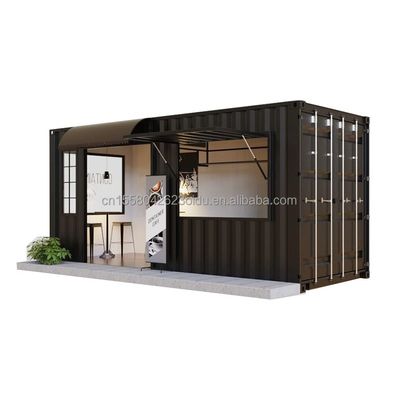 Prefab sandwichpaneelcontainer restaurant 20ft 40ft modulair huis huizen voor aangepaste mobiele verzending bar in koffiewinkels