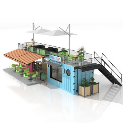 50/75/100mm Wave Sandwich Panel Muur 20ft 40ft Klaagbare Container Cafe Restaurant Verscheep Container Bar Cafe met Keuken