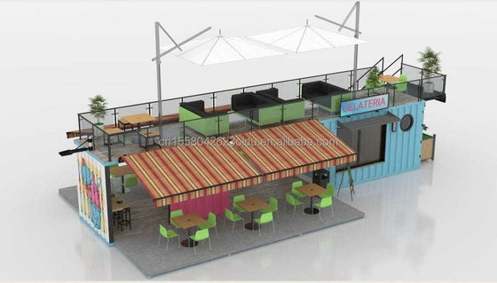 50/75/100mm Wave Sandwich Panel Muur 20ft 40ft Klaagbare Container Cafe Restaurant Verscheep Container Bar Cafe met Keuken