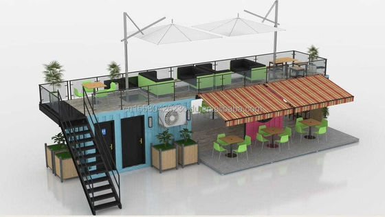 50/75/100mm Wave Sandwich Panel Muur 20ft 40ft Klaagbare Container Cafe Restaurant Verscheep Container Bar Cafe met Keuken