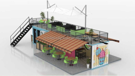 50/75/100mm Wave Sandwich Panel Muur 20ft 40ft Klaagbare Container Cafe Restaurant Verscheep Container Bar Cafe met Keuken