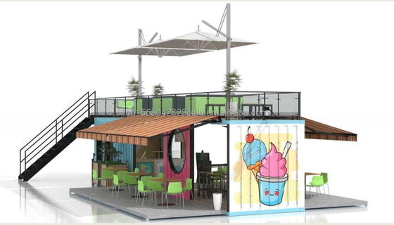 50/75/100mm Wave Sandwich Panel Muur 20ft 40ft Klaagbare Container Cafe Restaurant Verscheep Container Bar Cafe met Keuken