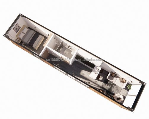 Modulaire staalgebouwen van 20 of 40 voet geprefabriceerde moderne huizen met buiten- en sandwichpanelen