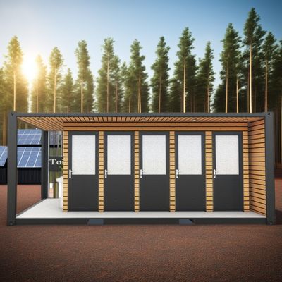 Gegalvaniseerd stalen buigwerk 180g geprofabriceerd modern buitenshuis-staal en sandwichpaneel gemodificeerd scheepvaartcontainer toiletcontainer