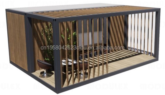 20ft Luxe Prefab Houten Huis met Keuken Badkamer en Outdoor BBQ Flat Pack Eenvoudige Installatie Materialen