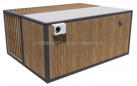 20ft Luxe Prefab Houten Huis met Keuken Badkamer en Outdoor BBQ Flat Pack Eenvoudige Installatie Materialen