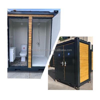 Moderne outdoor mobiele wc-cabine met douche gegalvaniseerd stalen buigwerk en sandwichpaneel