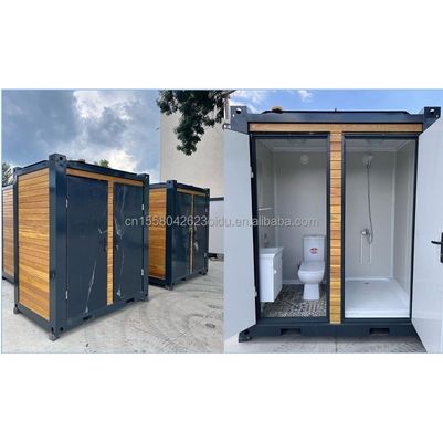 Moderne outdoor mobiele wc-cabine met douche gegalvaniseerd stalen buigwerk en sandwichpaneel