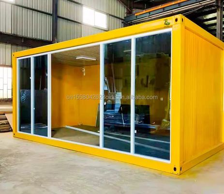 Gepersonaliseerde kleur 20ft geprefabriceerd plat pakket Bulk Container Frame House voor migrerende arbeiders op de bouwplaats