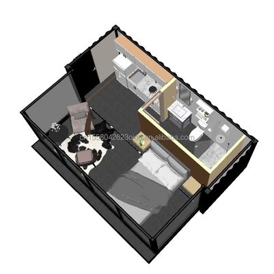 Gepersonaliseerde kleur EU Draagbaar 20ft uitbreidbaar containerhuis voor koppels of hotels en aluminium-allegiven ramen
