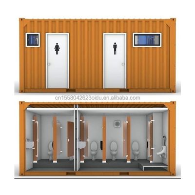 Moderne look Prefab Container Toilet voor winkel of villa Aluminiumlegering Vensters en Mid-Century Modern Design