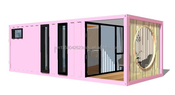Aluminiumlegering Vensters 3 slaapkamer Container woning met verpakking en wave sandwich paneel muren