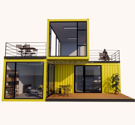 Aluminiumlegeringsvensters op maat 3 modules Modulaire wooncontainer Flat Pack Prefab Huiskantoor of tuinhuis gemaakt van staal